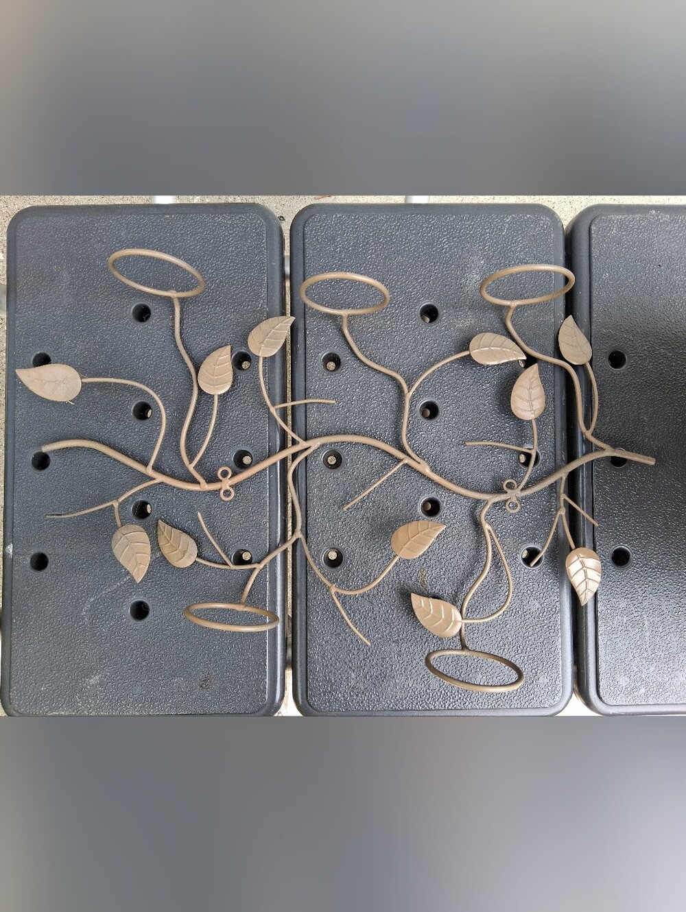 Metal Leaf Wall Sconce Pair in Bronze Tone